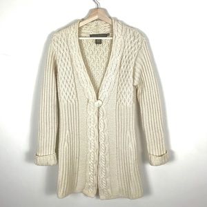 INIS CRAFTS | Merino Wool Cable Knit Cardigan - S